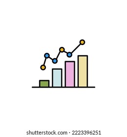 Icono de esquema del gráfico de finanzas. Elemento de icono de ilustración de finanzas. signos, símbolos se pueden utilizar para web, logotipo, aplicación móvil, interfaz de usuario, UX