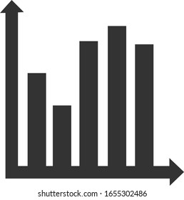 Graph of financial fluctuation histogram filled icon. Vector icons from the business collection.