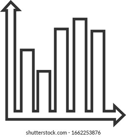 Graph of financial fluctuation histogram linear icon. Vector icons from the business collection.