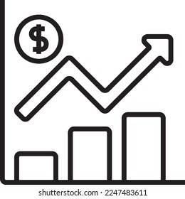 Graph Fintech Graph Graph Starsymbol mit schwarzem Rahmenstil