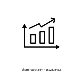 Graph flat icon. Single high quality outline symbol for web design or mobile app.  Graph thin line signs for design logo, visit card, etc. Outline pictogram EPS10
