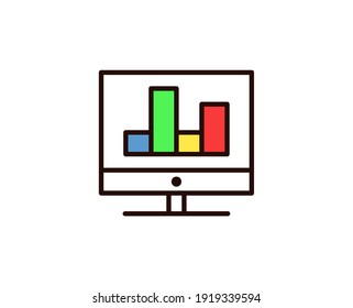 Graph flat icon. Thin line signs for design logo, visit card, etc. Single high-quality outline symbol for web design or mobile app. Graph outline pictogram.