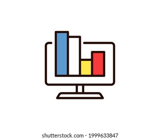 Graph flat icon. Thin line signs for design logo, visit card, etc. Single high-quality outline symbol for web design or mobile app. Graph outline pictogram.