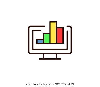 Graph flat icon. Thin line signs for design logo, visit card, etc. Single high-quality outline symbol for web design or mobile app. Graph outline pictogram.