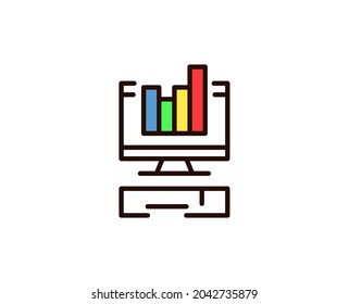 Graph flat icon. Thin line signs for design logo, visit card, etc. Single high-quality outline symbol for web design or mobile app. Graph outline pictogram.