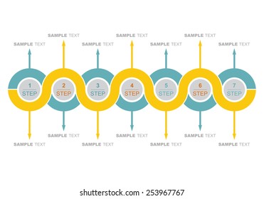 Graph and flow diagram, illustration with copy paste area