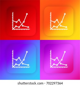 Graph four color gradient app icon set