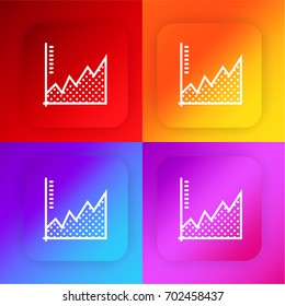 Graph four color gradient app icon set