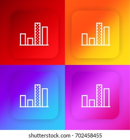 Graph four color gradient app icon set