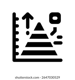 graph glyph icon. Strong and solid vector icon for websites, mobile interfaces, presentations, and visual branding. High quality and easy to edit.