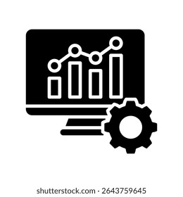 Graph glyph icon, use for machine learning, education, technology industry, UI, UX kit, app and web development, digital or print.