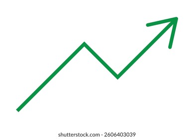 Graph going Up and Down sign with green and red arrows vector. Flat design vector illustration concept of sales bar chart symbol icon with arrow moving down and sales bar chart with arrow moving up