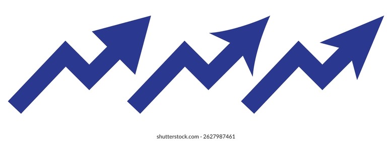Graph going Up and Down sign with green and red arrows vector. Flat design vector illustration concept of sales bar chart symbol icon with arrow moving down and sales bar chart with arrow moving up