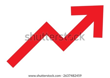 Graph going Up and Down sign with green and red arrows vector. Flat design vector illustration concept of sales bar chart symbol icon with arrow moving down and sales bar chart with arrow moving up