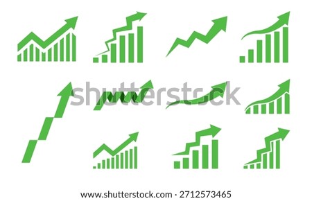 Graph going up sign arrows Bar chart symbol arrow moving up. Statistic report
