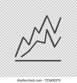 Graph Going Up Vector Icon Eps 10. Chart Increase Pictogram.