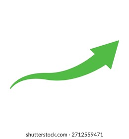 Graph goingup sign with green arrows. Bar chart symbol icon with arrow moving up.
