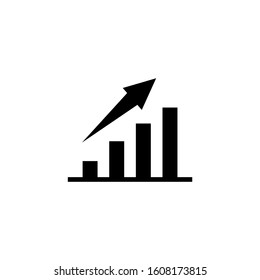 Graph Graphics Illustration Finance and investment Success will occur Icons in black flat design on white background