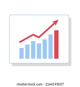 Graph Growth Bar Chart With Red Arrow