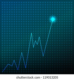 Graph growth business concept on visual screen vector background
