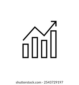 gráfico crescimento ícone gráfico vetor design estilo de contorno