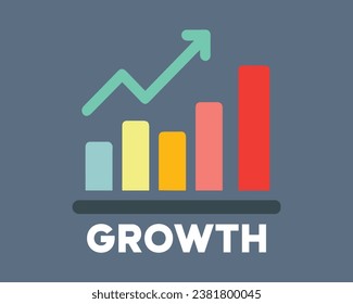 Graph growth development improvement profit success concept