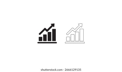 Gráfico Icono de crecimiento Gráfico de progreso y análisis del negocio