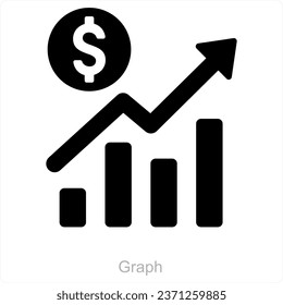 Graph and growth icon concept