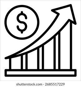Elemento De Ícone De Crescimento Do Gráfico Para Design