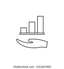 graph, growth icon. Simple thin line, outline vector of Business management icons for UI and UX, website or mobile application
