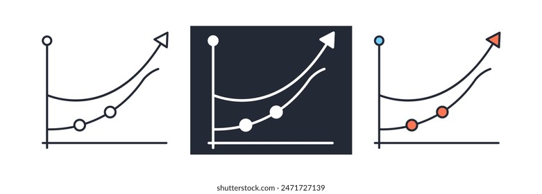 Graph or Growth Icon theme symbol vector illustration isolated on white background