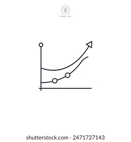 Icono de gráfico o crecimiento Ilustración vectorial de tema aislado sobre fondo blanco