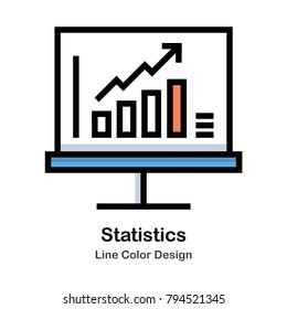 Graph growth Line Color Icon