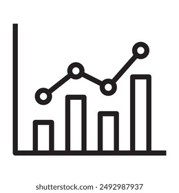Graph growth line icon. vector illustration.