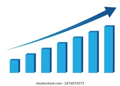 Gráfico con informe de crecimiento. Diagrama que muestra el ascenso y el progreso. Ilustración vectorial.