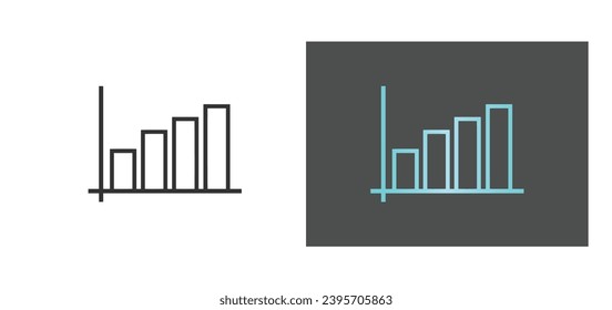 Icono del vector de crecimiento del gráfico aislado en fondo blanco en estilo de dos colores. Incremento de los pasos vectoriales del icono de gráfico10.