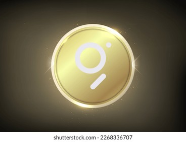 The Graph (GRT)  Crypto logo banner . The Graph (GRT) cryptocurrency golden coin symbol  isolated on golden background svg