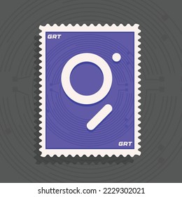 The Graph GRT cryptocurrency logo stamp concept vector illustration