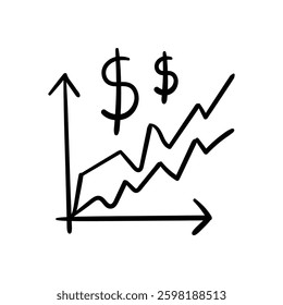 Graph hand draw doodle Vector icon