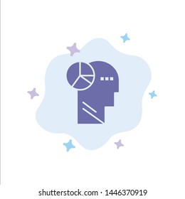 Graph, Head, Mind, Thinking Blue Icon on Abstract Cloud Background