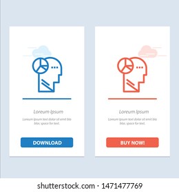 Graph, Head, Mind, Thinking  Blue and Red Download and Buy Now web Widget Card Template