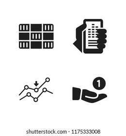 graph icon. 4 graph vector icons set. financial, grid and analytics icons for web and design about graph theme