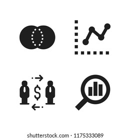 graph icon. 4 graph vector icons set. analytics, exchange and diagrams icons for web and design about graph theme