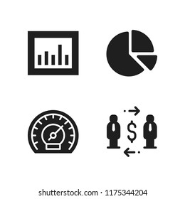 graph icon. 4 graph vector icons set. analytics, dashboard and exchange icons for web and design about graph theme