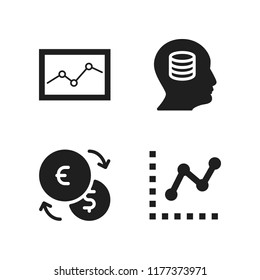 graph icon. 4 graph vector icons set. database, exchange and graph frame icons for web and design about graph theme