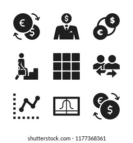 graph icon. 9 graph vector icons set. pedestrian, analytics and gaussian function icons for web and design about graph theme