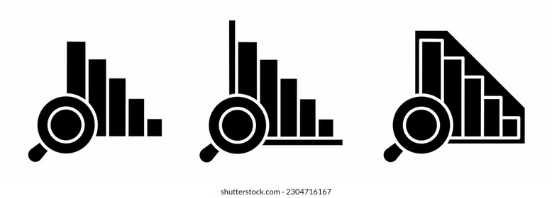 Graph icon. Analysis with star icon illustration set. Stock vector illustration.