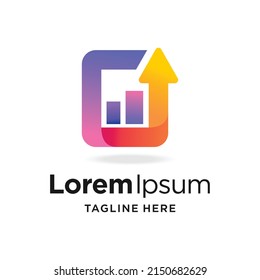 graph icon with arrow concept