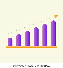 Graph icon with arrow up is suitable for business Success and Growth illustrations, financial growth illustrations, progress, motion graphic assets, and presentation elements.