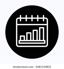 Graph Icon. Bar Chart Calendar Vector Icon, 
